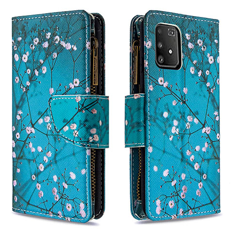 Funda de Cuero Cartera con Soporte Patron de Moda Carcasa B04F para Samsung Galaxy S10 Lite Cian