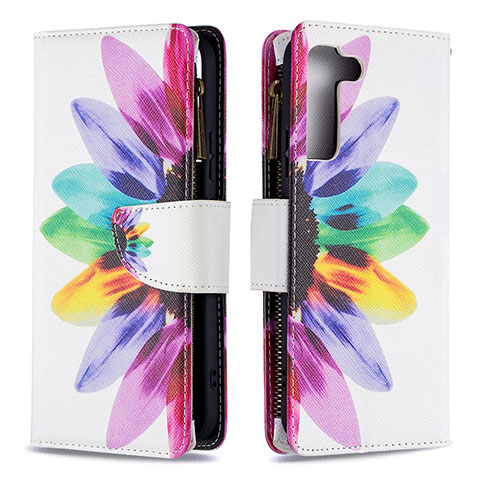 Funda de Cuero Cartera con Soporte Patron de Moda Carcasa B04F para Samsung Galaxy S21 FE 5G Vistoso