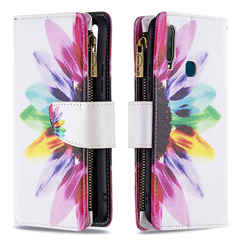 Funda de Cuero Cartera con Soporte Patron de Moda Carcasa B04F para Vivo Y12 Multicolor