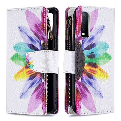 Funda de Cuero Cartera con Soporte Patron de Moda Carcasa B04F para Vivo Y12G Multicolor