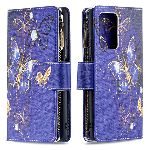 Funda de Cuero Cartera con Soporte Patron de Moda Carcasa B04F para Xiaomi Mi 11T 5G Azul Real