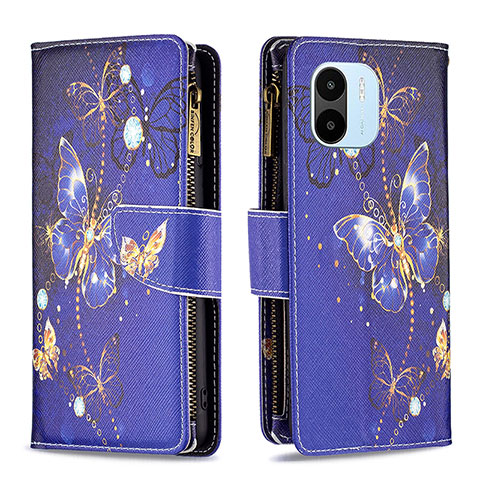 Funda de Cuero Cartera con Soporte Patron de Moda Carcasa B04F para Xiaomi Poco C50 Azul Real