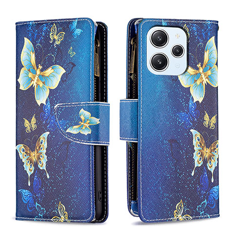 Funda de Cuero Cartera con Soporte Patron de Moda Carcasa B04F para Xiaomi Redmi 12 4G Azul