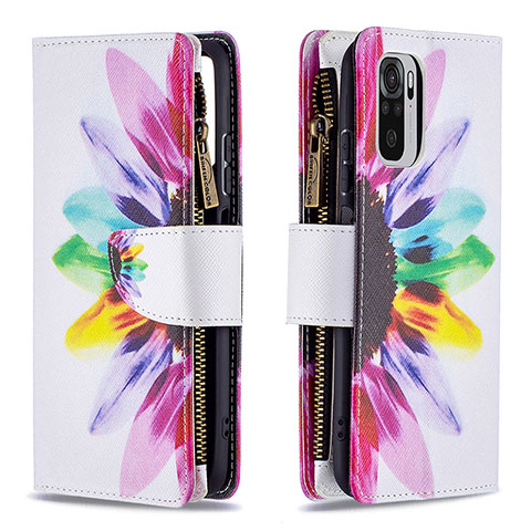 Funda de Cuero Cartera con Soporte Patron de Moda Carcasa B04F para Xiaomi Redmi Note 10S 4G Multicolor