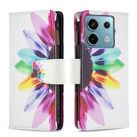 Funda de Cuero Cartera con Soporte Patron de Moda Carcasa B04F para Xiaomi Redmi Note 13 Pro 5G Multicolor