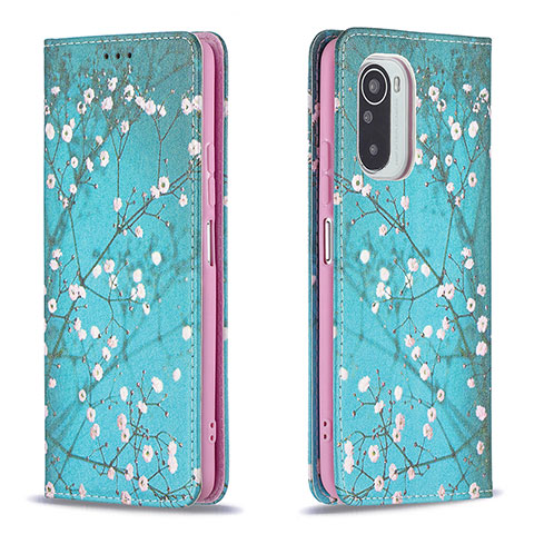 Funda de Cuero Cartera con Soporte Patron de Moda Carcasa B05F para Xiaomi Mi 11X 5G Cian