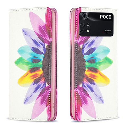 Funda de Cuero Cartera con Soporte Patron de Moda Carcasa B05F para Xiaomi Poco M4 Pro 4G Multicolor