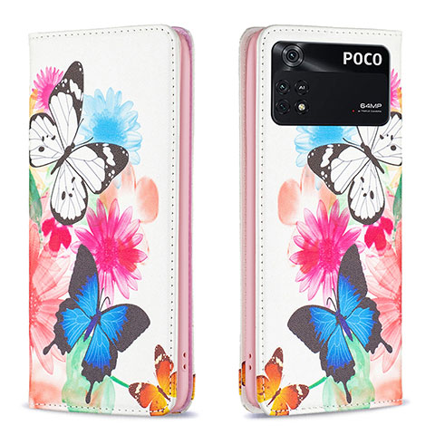 Funda de Cuero Cartera con Soporte Patron de Moda Carcasa B05F para Xiaomi Poco M4 Pro 4G Vistoso