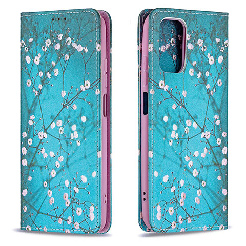 Funda de Cuero Cartera con Soporte Patron de Moda Carcasa B05F para Xiaomi Poco M5S Cian