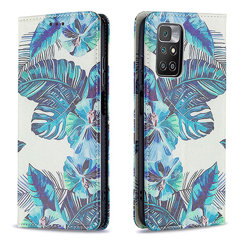 Funda de Cuero Cartera con Soporte Patron de Moda Carcasa B05F para Xiaomi Redmi 10 (2022) Azul Cielo