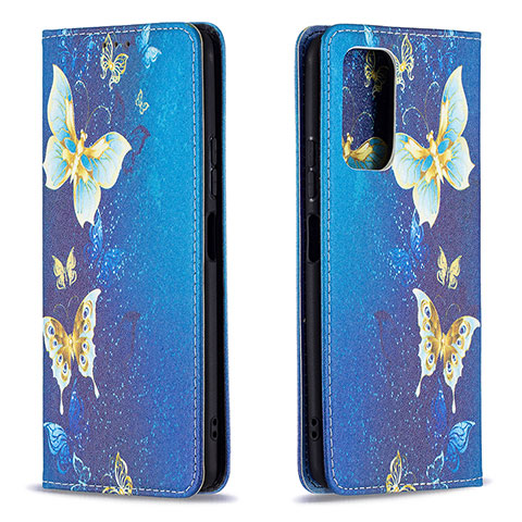 Funda de Cuero Cartera con Soporte Patron de Moda Carcasa B05F para Xiaomi Redmi Note 10 Pro 4G Azul