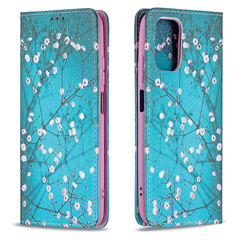 Funda de Cuero Cartera con Soporte Patron de Moda Carcasa B05F para Xiaomi Redmi Note 10S 4G Cian