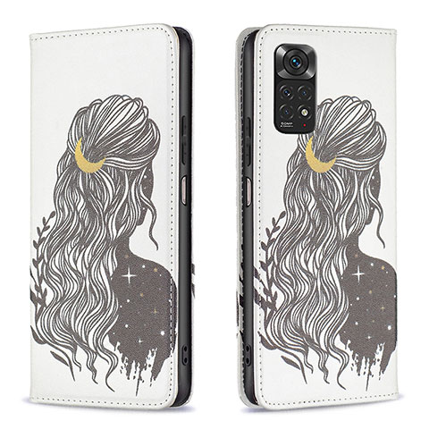 Funda de Cuero Cartera con Soporte Patron de Moda Carcasa B05F para Xiaomi Redmi Note 11 4G (2022) Negro