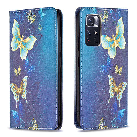 Funda de Cuero Cartera con Soporte Patron de Moda Carcasa B05F para Xiaomi Redmi Note 11 5G Azul