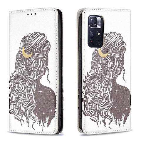 Funda de Cuero Cartera con Soporte Patron de Moda Carcasa B05F para Xiaomi Redmi Note 11S 5G Negro