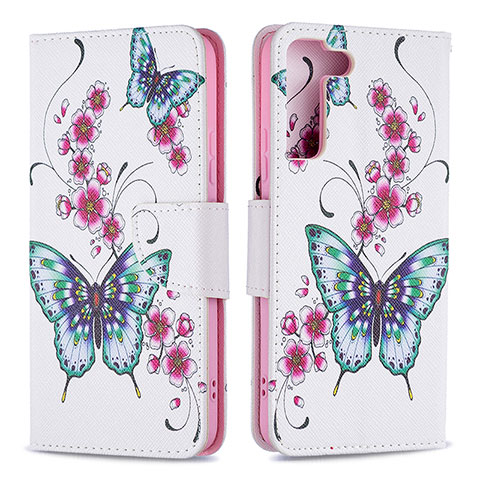 Funda de Cuero Cartera con Soporte Patron de Moda Carcasa B09F para Samsung Galaxy S21 FE 5G Vistoso