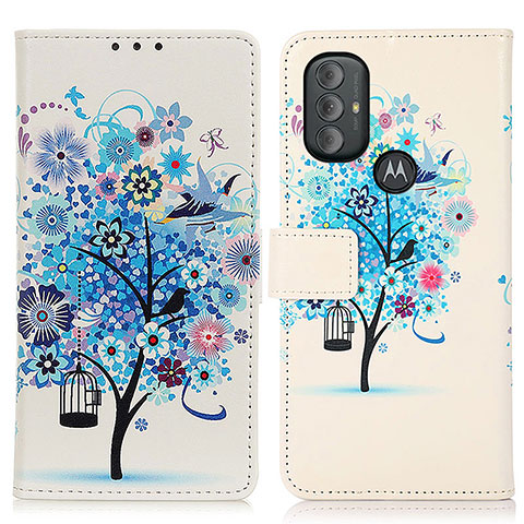 Funda de Cuero Cartera con Soporte Patron de Moda Carcasa D02Y para Motorola Moto G Power (2022) Azul