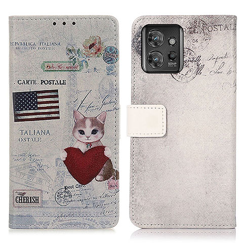 Funda de Cuero Cartera con Soporte Patron de Moda Carcasa D02Y para Motorola ThinkPhone 5G Gris