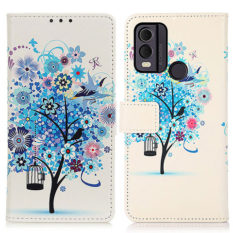 Funda de Cuero Cartera con Soporte Patron de Moda Carcasa D02Y para Nokia C22 Azul