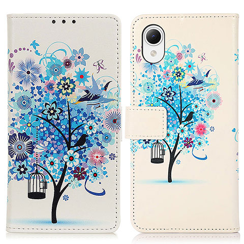 Funda de Cuero Cartera con Soporte Patron de Moda Carcasa D02Y para Samsung Galaxy A23s Azul