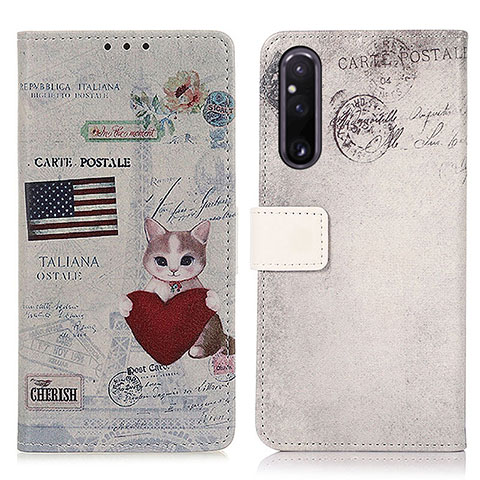 Funda de Cuero Cartera con Soporte Patron de Moda Carcasa D02Y para Sony Xperia 1 V Multicolor