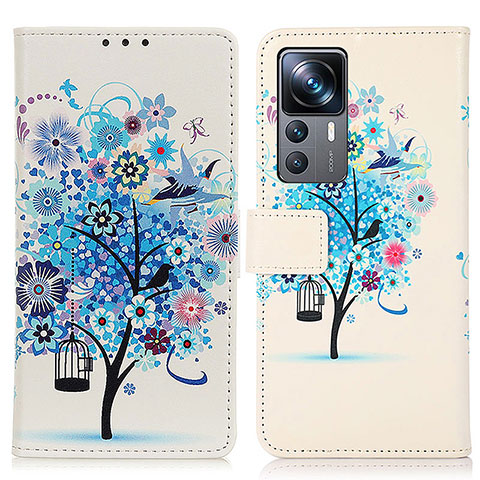 Funda de Cuero Cartera con Soporte Patron de Moda Carcasa D02Y para Xiaomi Redmi K50 Ultra 5G Azul