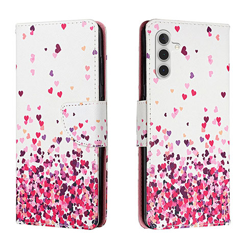 Funda de Cuero Cartera con Soporte Patron de Moda Carcasa H01X para Samsung Galaxy A04s Purpura Claro