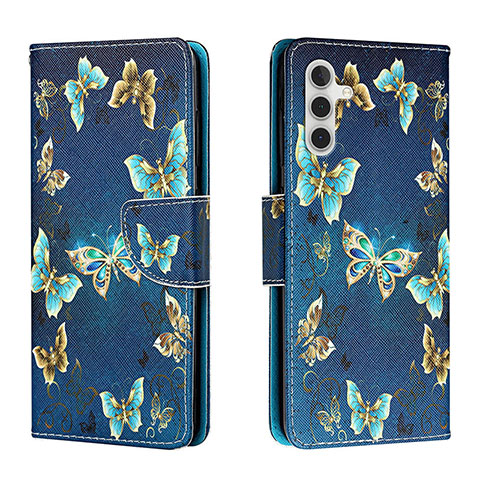 Funda de Cuero Cartera con Soporte Patron de Moda Carcasa H01X para Samsung Galaxy A13 5G Azul Real