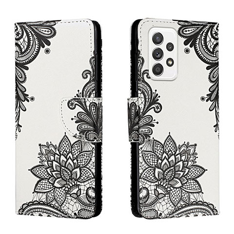 Funda de Cuero Cartera con Soporte Patron de Moda Carcasa H01X para Samsung Galaxy A33 5G Gris Oscuro