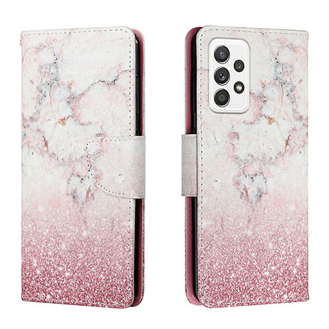 Funda de Cuero Cartera con Soporte Patron de Moda Carcasa H01X para Samsung Galaxy A33 5G Rosa