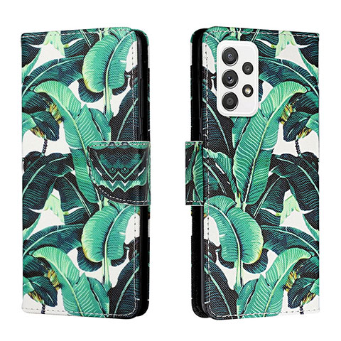 Funda de Cuero Cartera con Soporte Patron de Moda Carcasa H01X para Samsung Galaxy A33 5G Verde