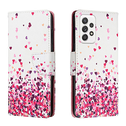 Funda de Cuero Cartera con Soporte Patron de Moda Carcasa H01X para Samsung Galaxy A53 5G Purpura Claro