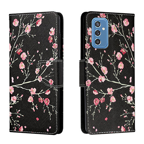 Funda de Cuero Cartera con Soporte Patron de Moda Carcasa H01X para Samsung Galaxy M52 5G Negro