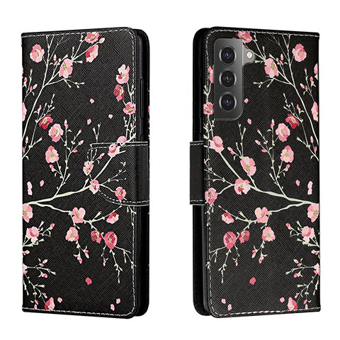 Funda de Cuero Cartera con Soporte Patron de Moda Carcasa H01X para Samsung Galaxy S23 Plus 5G Negro