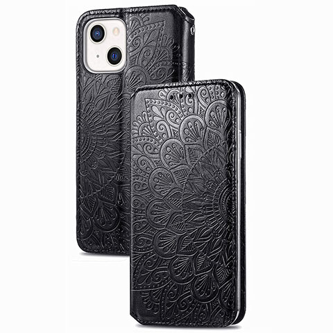 Funda de Cuero Cartera con Soporte Patron de Moda Carcasa H02 para Apple iPhone 13 Mini Negro