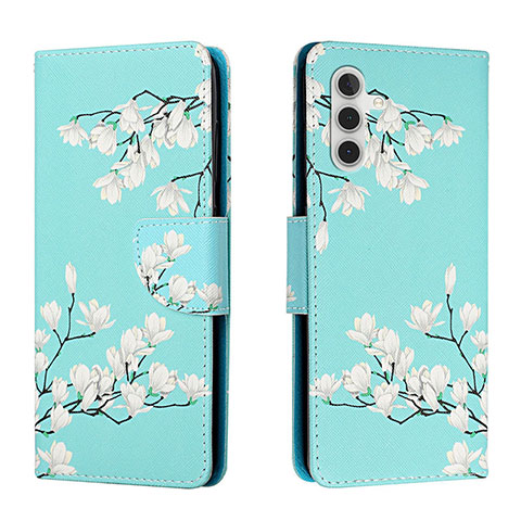 Funda de Cuero Cartera con Soporte Patron de Moda Carcasa H02X para Samsung Galaxy A13 5G Cian