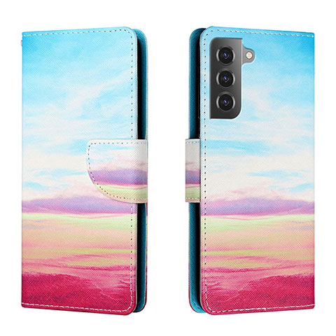 Funda de Cuero Cartera con Soporte Patron de Moda Carcasa H02X para Samsung Galaxy S22 5G Vistoso