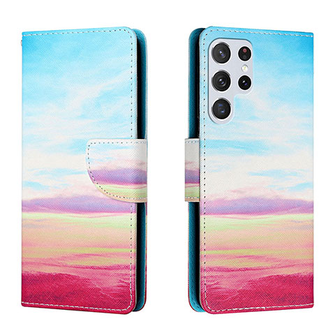 Funda de Cuero Cartera con Soporte Patron de Moda Carcasa H02X para Samsung Galaxy S22 Ultra 5G Vistoso