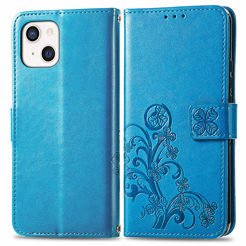 Funda de Cuero Cartera con Soporte Patron de Moda Carcasa H03 para Apple iPhone 13 Azul