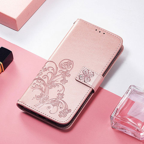 Funda de Cuero Cartera con Soporte Patron de Moda Carcasa H04 para Apple iPhone 13 Mini Oro Rosa