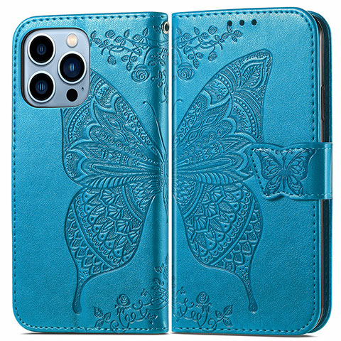 Funda de Cuero Cartera con Soporte Patron de Moda Carcasa H07 para Apple iPhone 13 Pro Azul