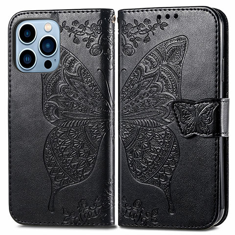 Funda de Cuero Cartera con Soporte Patron de Moda Carcasa H07 para Apple iPhone 13 Pro Max Negro