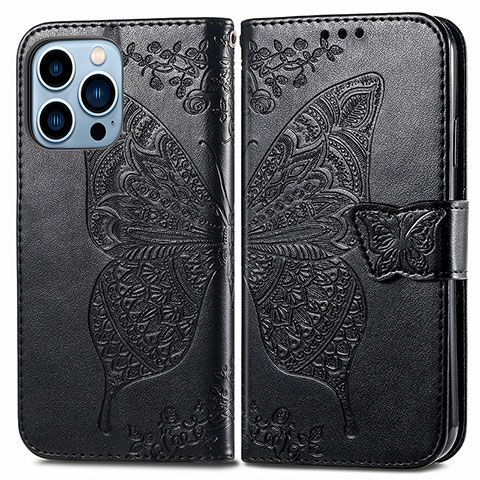 Funda de Cuero Cartera con Soporte Patron de Moda Carcasa H07 para Apple iPhone 14 Pro Max Negro