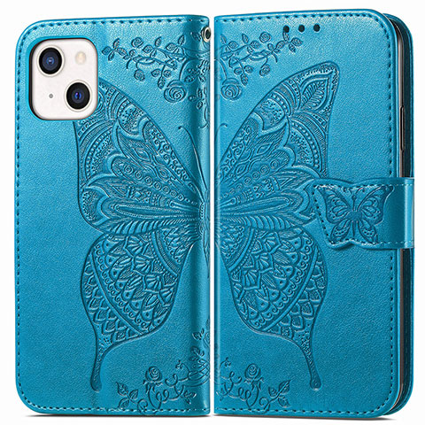 Funda de Cuero Cartera con Soporte Patron de Moda Carcasa H07 para Apple iPhone 15 Plus Azul