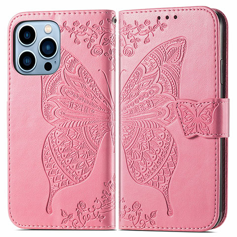 Funda de Cuero Cartera con Soporte Patron de Moda Carcasa H07 para Apple iPhone 15 Pro Rosa