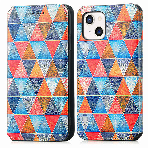 Funda de Cuero Cartera con Soporte Patron de Moda Carcasa H09 para Apple iPhone 13 Mini Multicolor