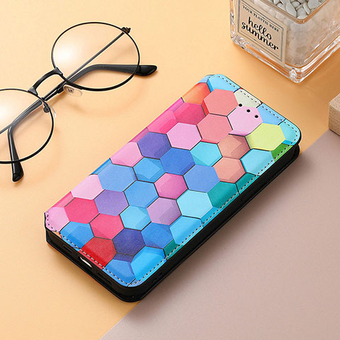 Funda de Cuero Cartera con Soporte Patron de Moda Carcasa H10 para Apple iPhone 14 Plus Azul