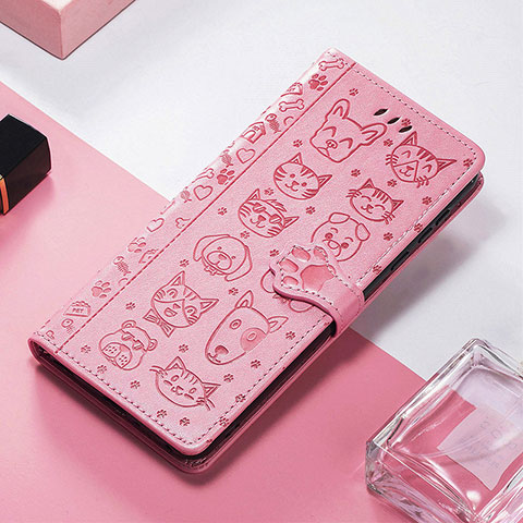 Funda de Cuero Cartera con Soporte Patron de Moda Carcasa H11 para Apple iPhone 16 Pro Rosa