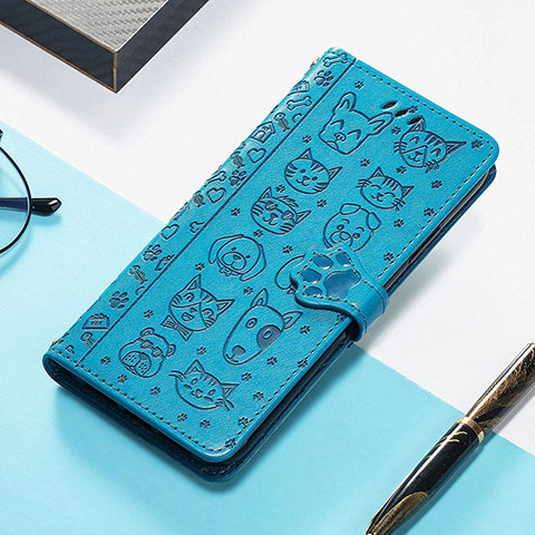 Funda de Cuero Cartera con Soporte Patron de Moda Carcasa H12 para Apple iPhone 13 Azul