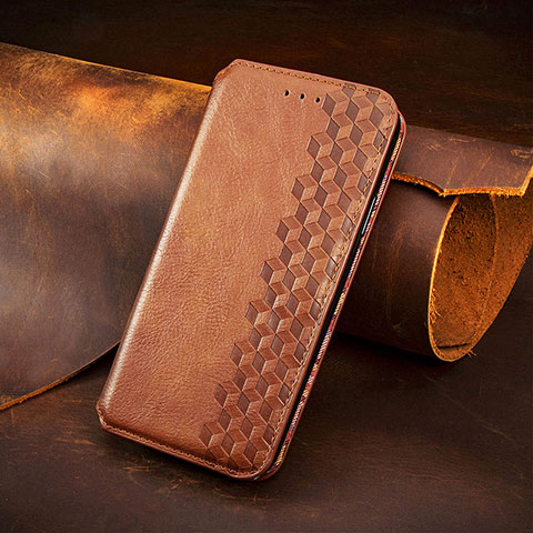 Funda de Cuero Cartera con Soporte Patron de Moda Carcasa H14 para Apple iPhone 14 Pro Max Marron